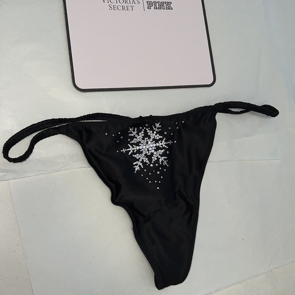 Victoria's Secret Rhinestones VString THONG Panty XL - Picture 5 of 11
